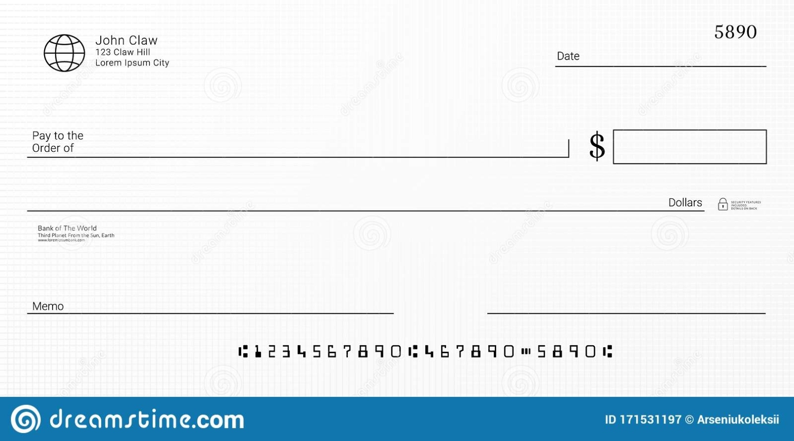 Blank Template Of The Bank Check Stock Vector - Illustration Of Pertaining To Bank Note Template