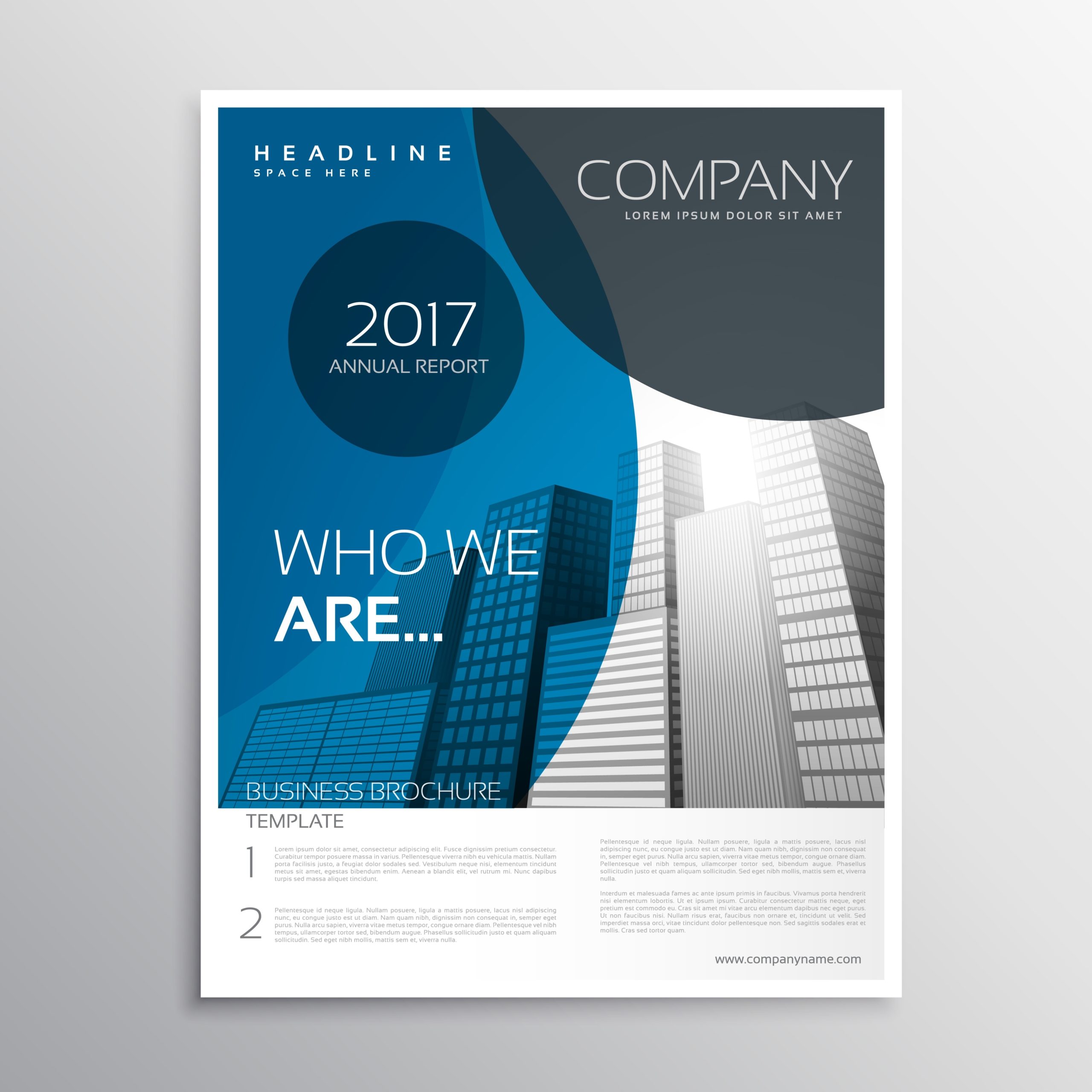 Blue Business Brochure Cover Page Template Design With Curve Sha With Business Plan Cover Page Template