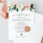 Blush Welcome Letter Template Wedding Itinerary Card Welcome | Etsy Throughout Wedding Welcome Letter Template