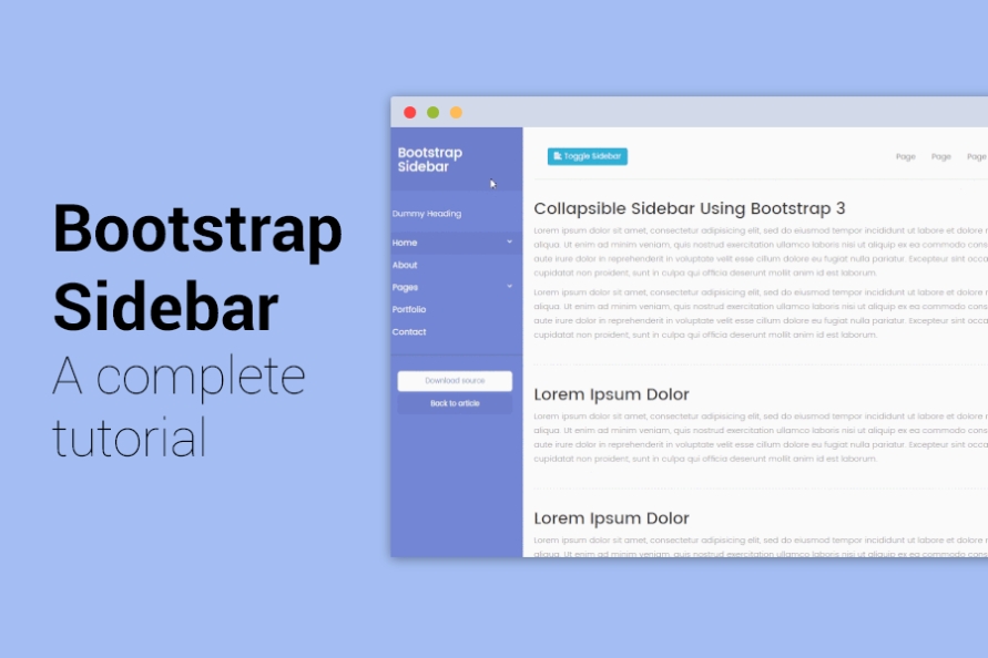 Bootstrap Sidebar Tutorial - Step By Step Tutorial With 5 Sidebar For Html Vertical Menu Bar Template
