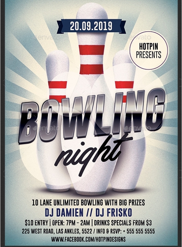 Bowling Flyer Template - 27+ Psd, Ai, Eps, Vector Format Download within Bowling Party Flyer Template