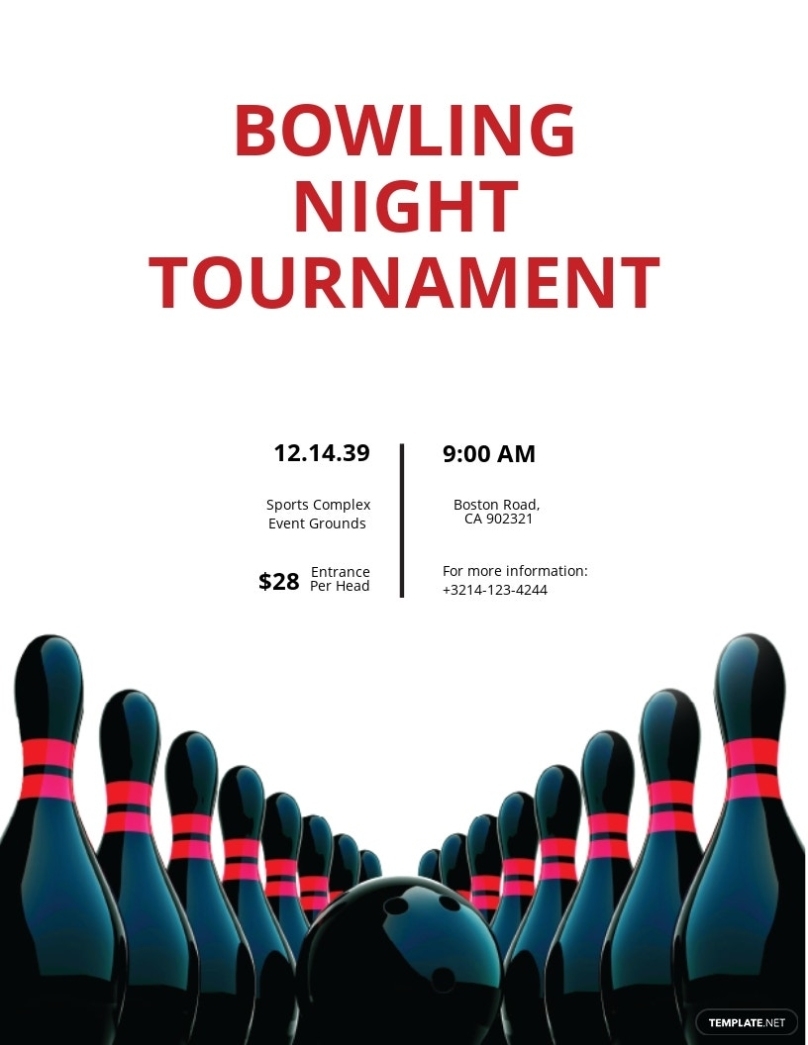 Bowling Flyer Template [Free Jpg] – Illustrator, Word, Apple Pages, Psd Within Bowling Flyers Templates Free