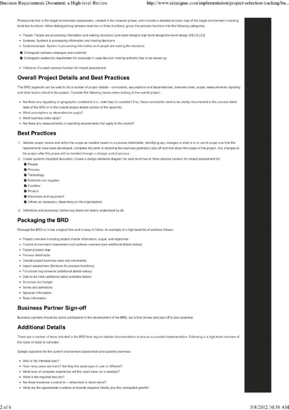 Brd Business Requirements Document Template For Brd Business Requirements Document Template