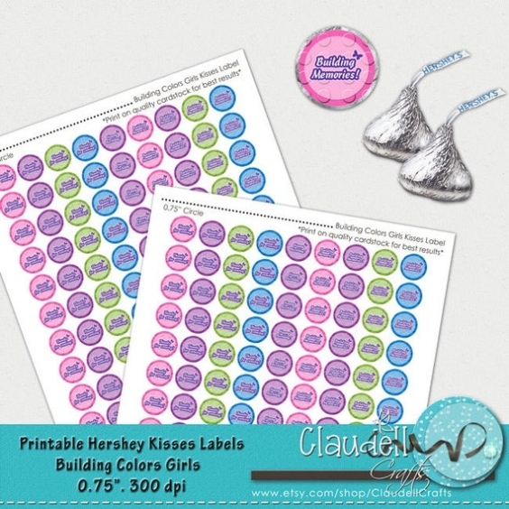 Building Colors Girls Inspired Printable Hershey Kisses Label For Free Hershey Kisses Labels Template