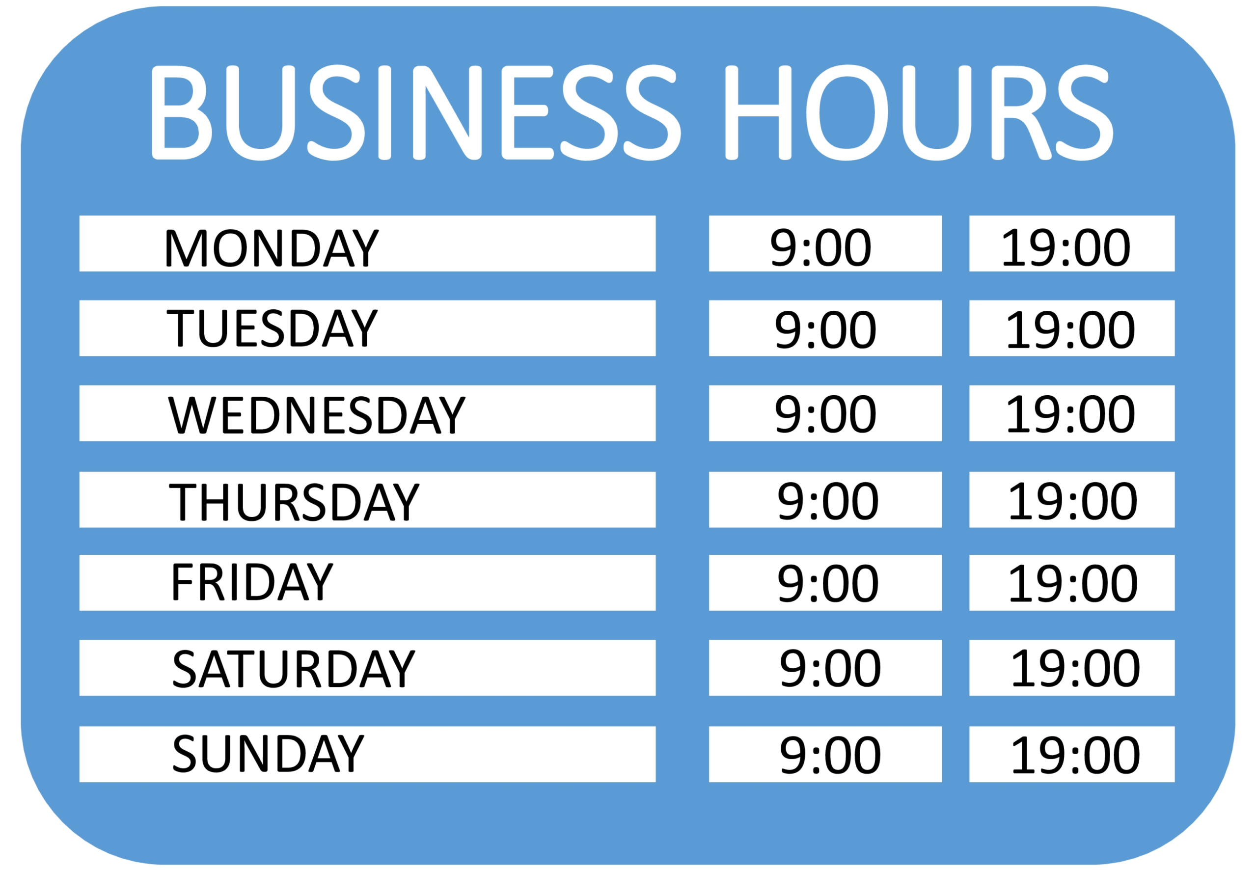 Business Hours Of Operation Template With Printable Business Hours Sign Template