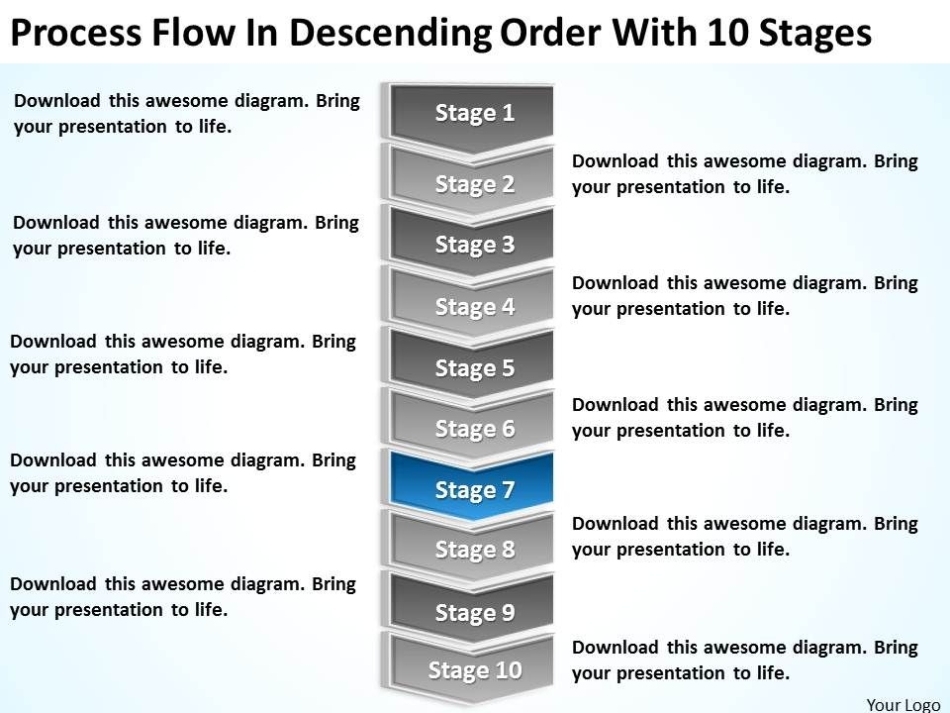 Business Intelligence Diagram Process Flow Descending Order With 10 With Regard To Business Intelligence Plan Template