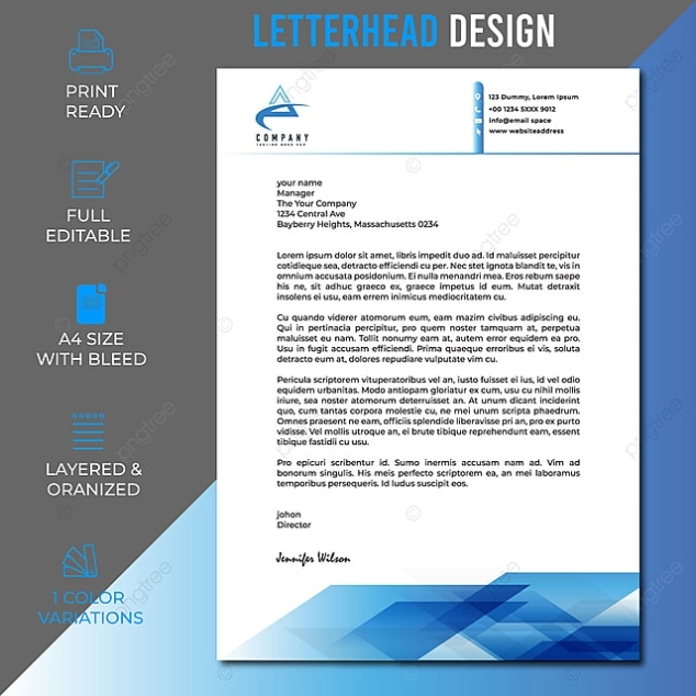 Business Letterhead Design And Clean Letterhead Template For Free Pertaining To Free Online Business Letterhead Templates