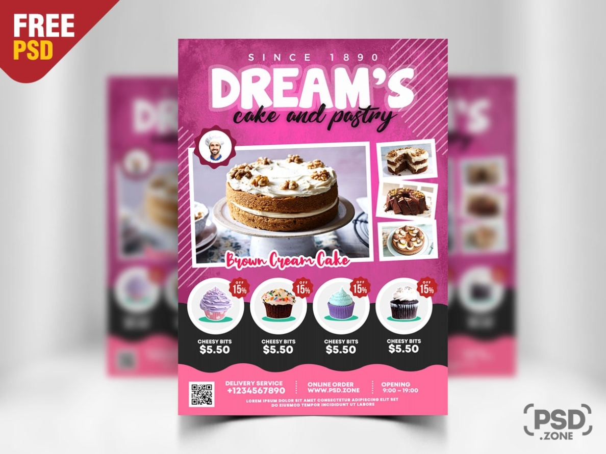 Cake And Pastry Shop Flyer Psd – Psd Zone For Cake Flyer Template Free
