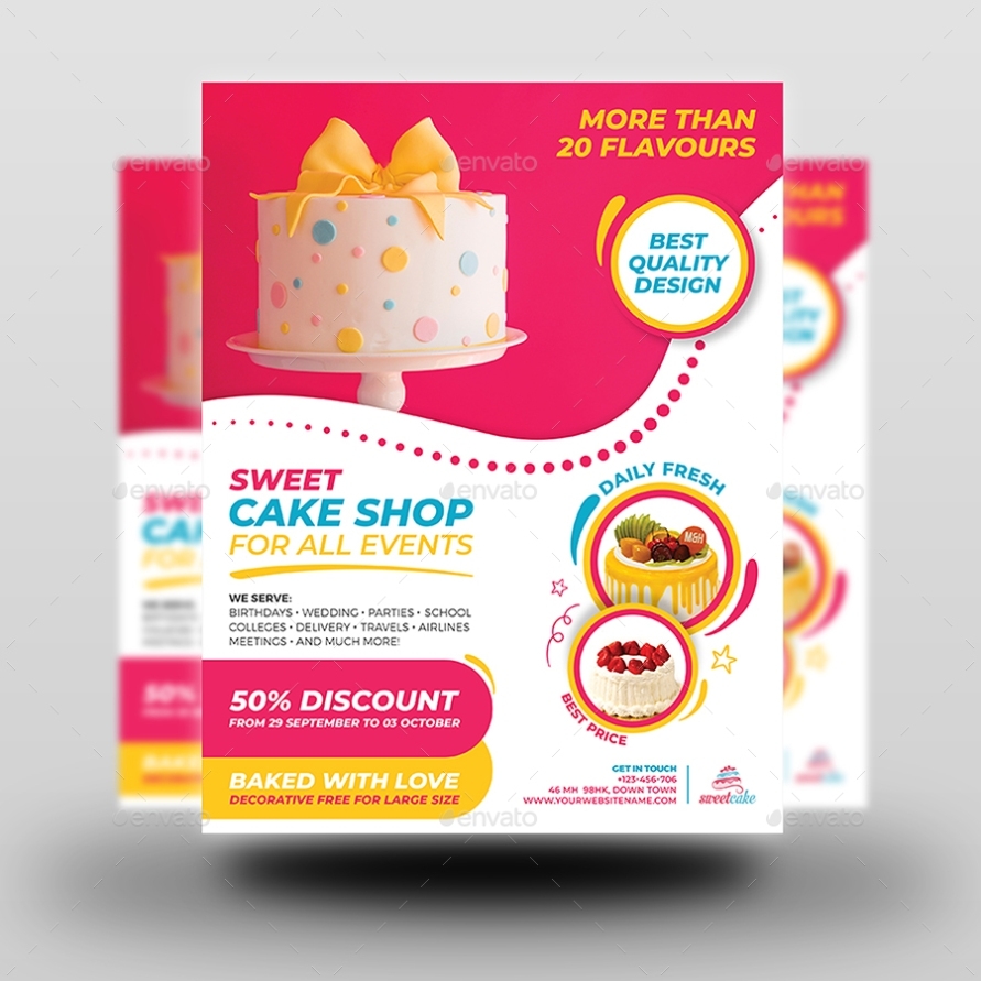 Cake Flyer Template Vol.7 By Owpictures | Graphicriver Throughout Cake Flyer Template Free