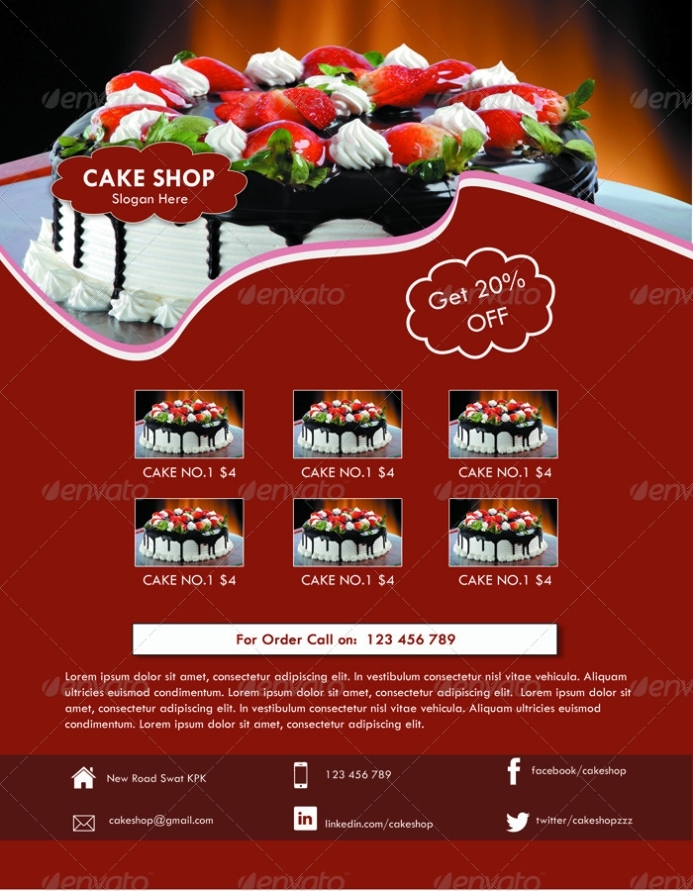 Cake Shop Flyer By Mehrodesigns | Graphicriver With Cake Flyer Template Free