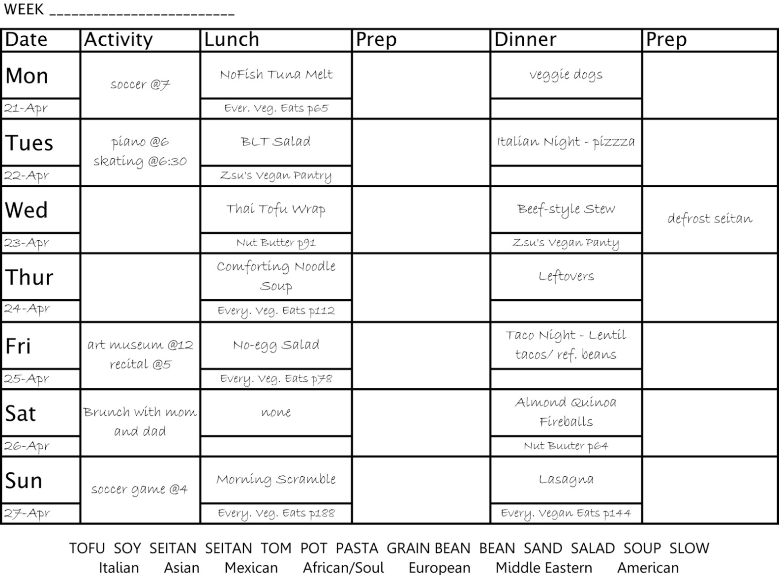 Camping Menu Planner Template Throughout Camping Menu Planner Template