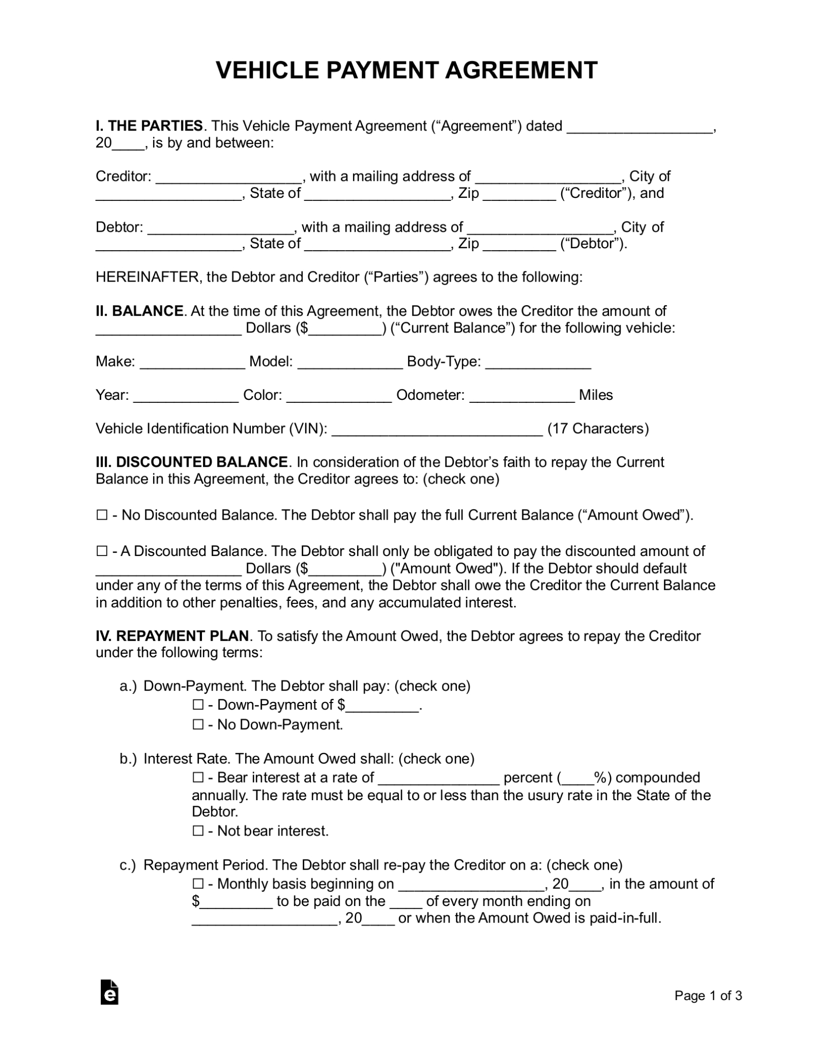 Car Payment Agreement Letter - 26 Great Loan Agreement Template with financial payment plan agreement template
