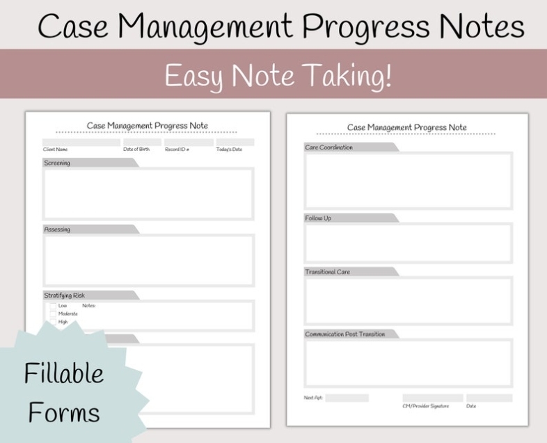 Case Manager Progress Notes Social Worker Template – Etsy Canada Inside Case Notes Social Work Template