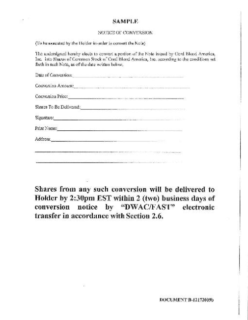 Cba Florida, Inc. – Form 8 K – Ex 4.(I) – Convertible Promissory Note Throughout Convertible Loan Note Template