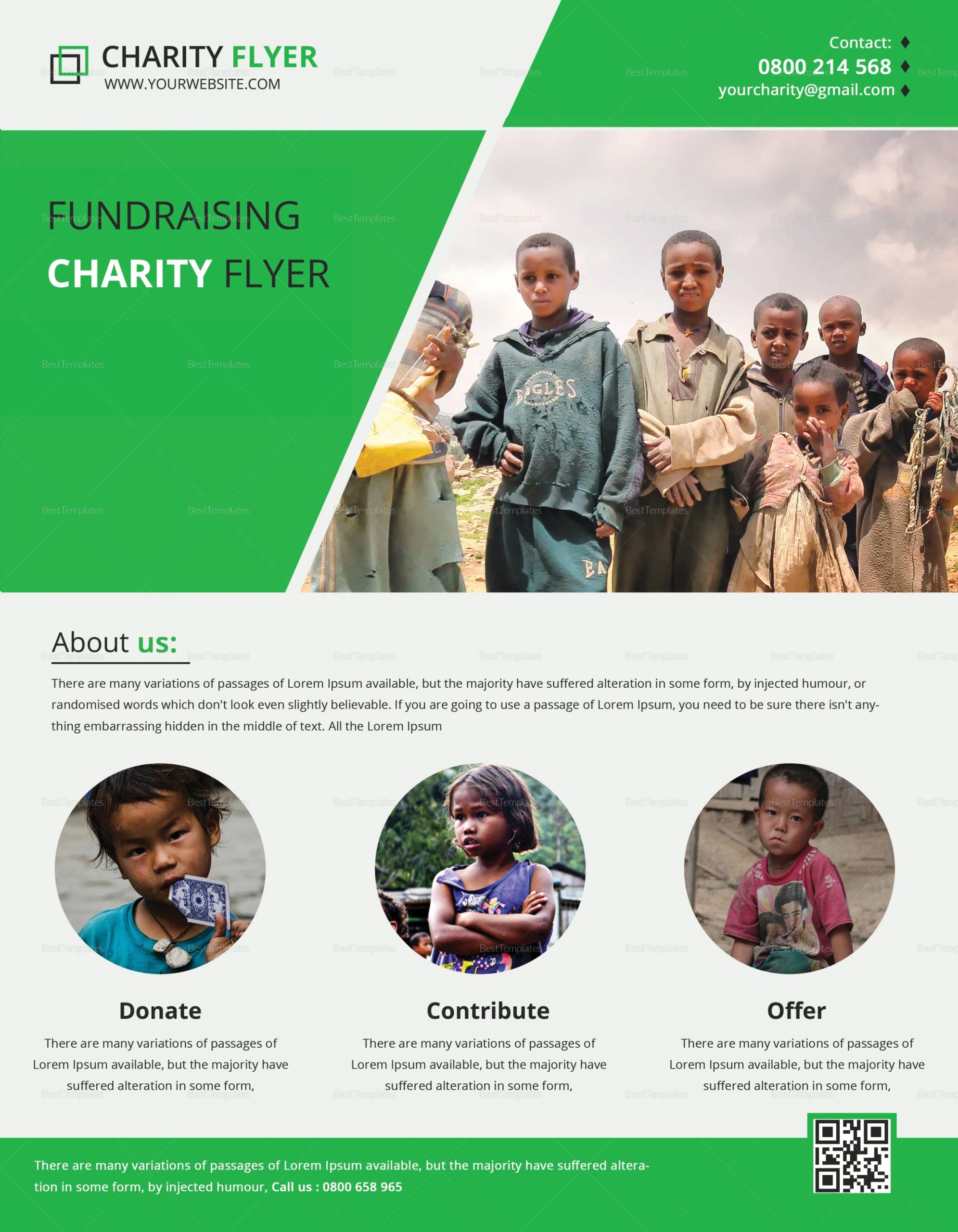Charity Fundraising Flyer Print Design Template In Psd, Word, Publisher With Template For Fundraiser Flyer