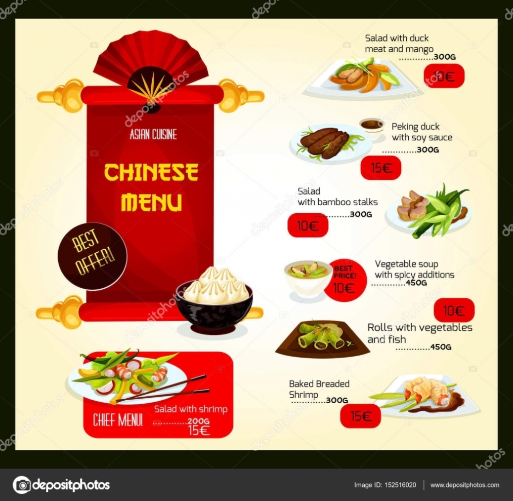 Chinese Restaurant Menu Templates | Vector Menu Template Of Chinese Regarding Asian Restaurant Menu Template