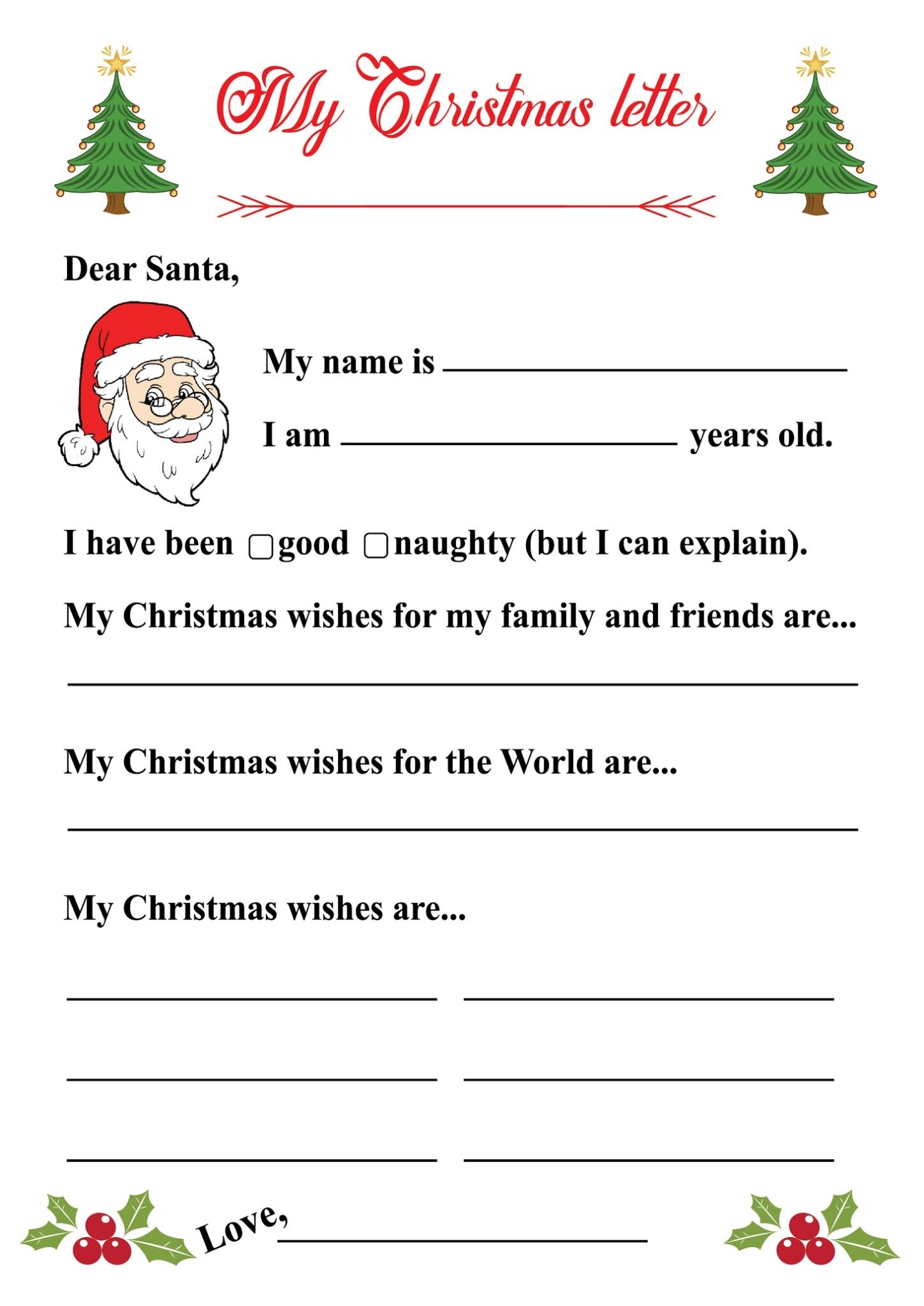 Christmas Letter Templates / 15+ Free Printable Christmas Wishes Letter Pertaining To Christmas Letter Templates Free Printable