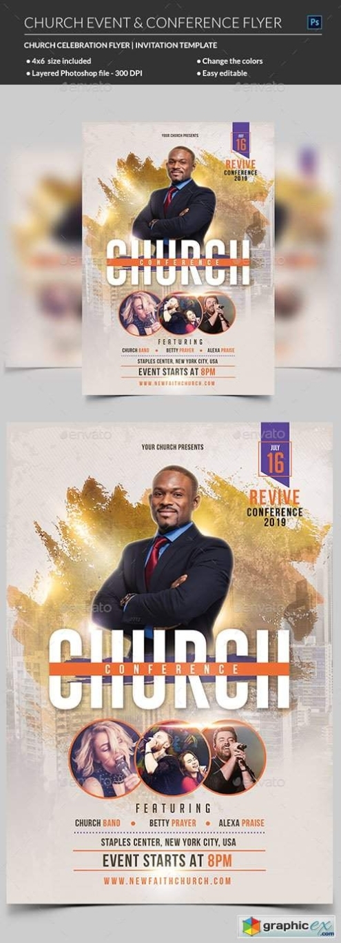 Church Event Or Conference Flyer Template » Free Download Vector Stock Intended For Meeting Flyer Template