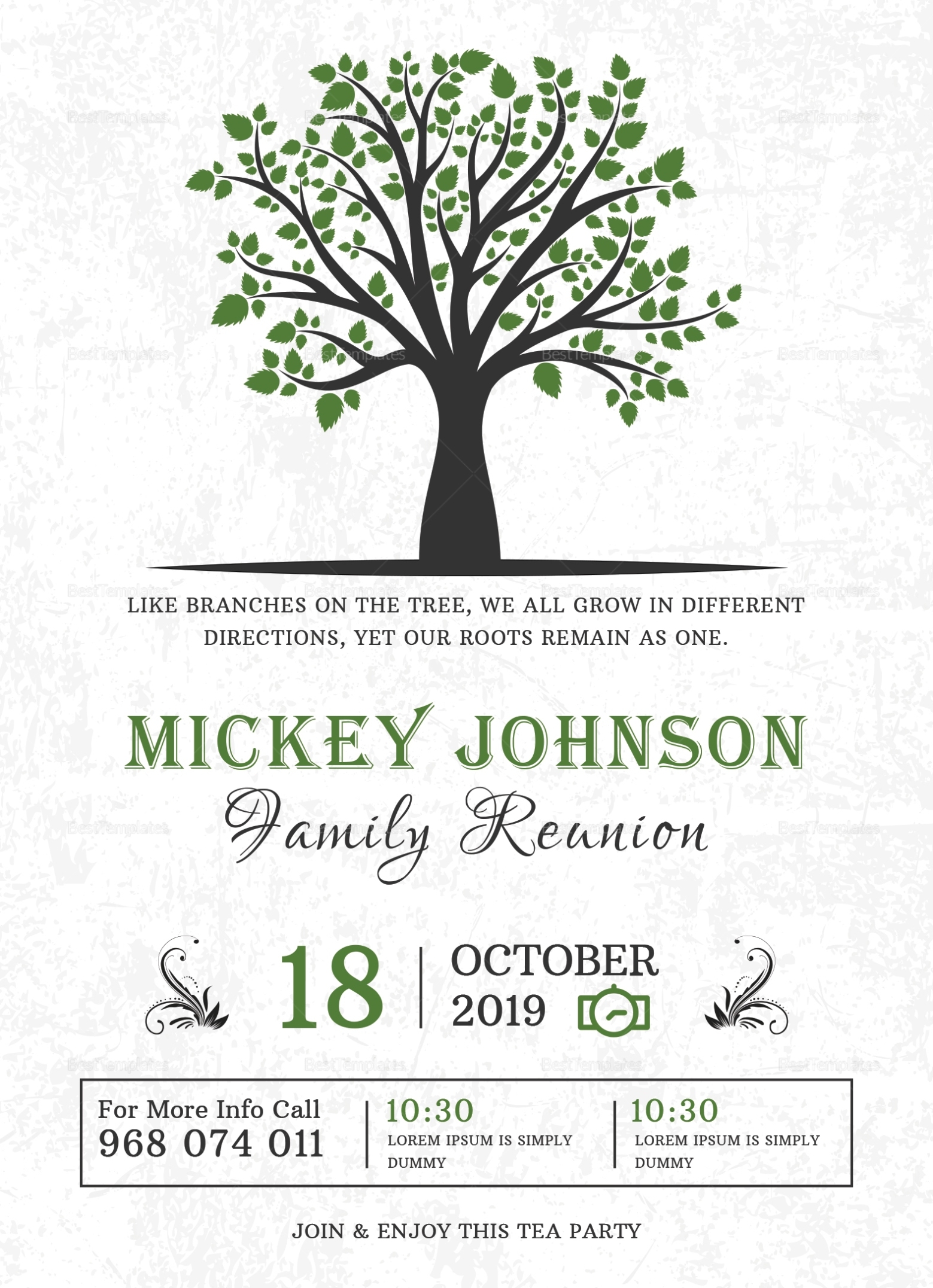 Classic Family Reunion Invitation Design Template In Word, Psd, Publisher With Free Family Reunion Letter Templates