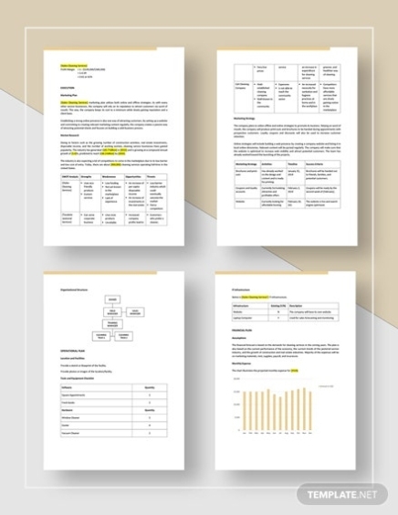 Cleaning Service Business Plan Template – Google Docs, Word, Apple Within Business Plan Template For Service Company