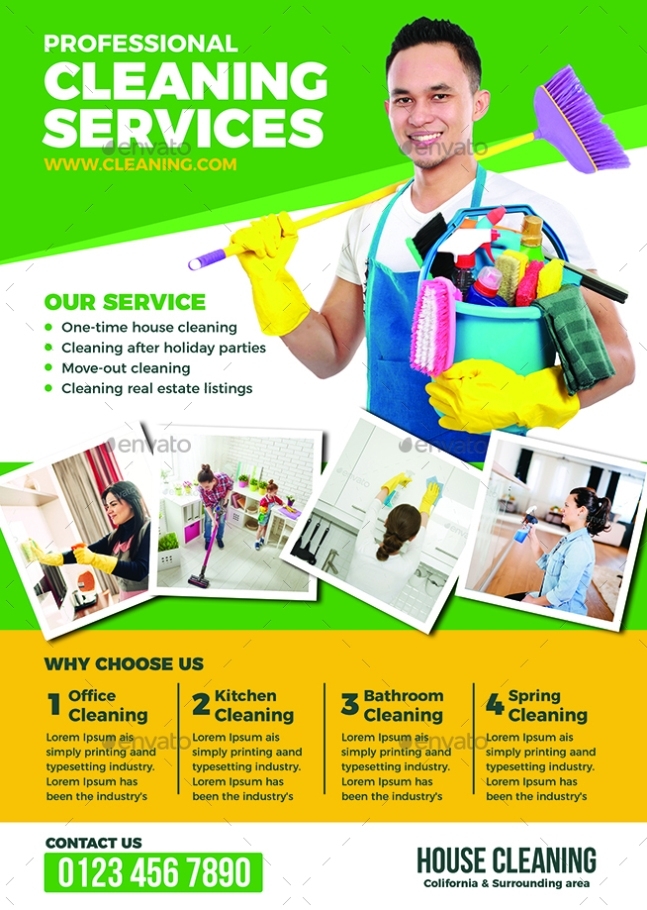 Cleaning Services Flyer Template By Afjamaal | Graphicriver With Regard To Janitorial Flyer Templates