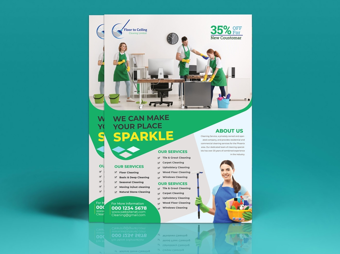Cleaning Services Flyer Template On Behance Intended For Commercial Cleaning Flyer Templates