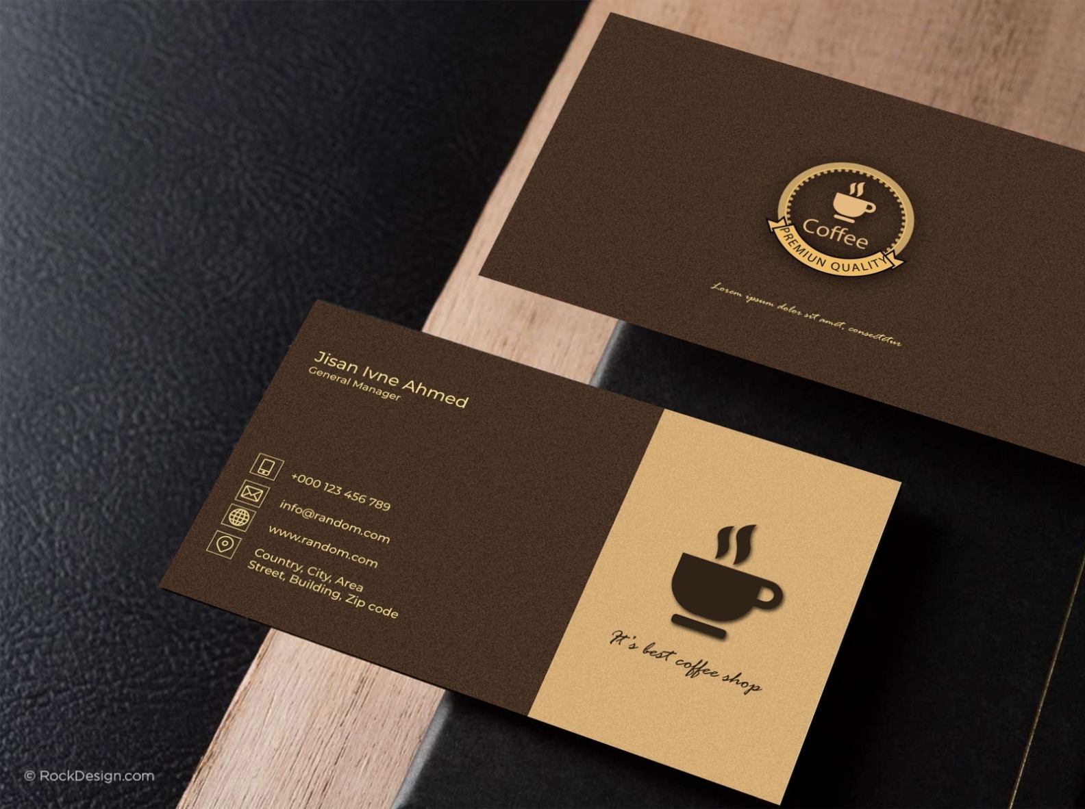 Coffee Shop Contact Business Card Design Template By Md Mahmud Hasan On Intended For Coffee Business Card Template Free
