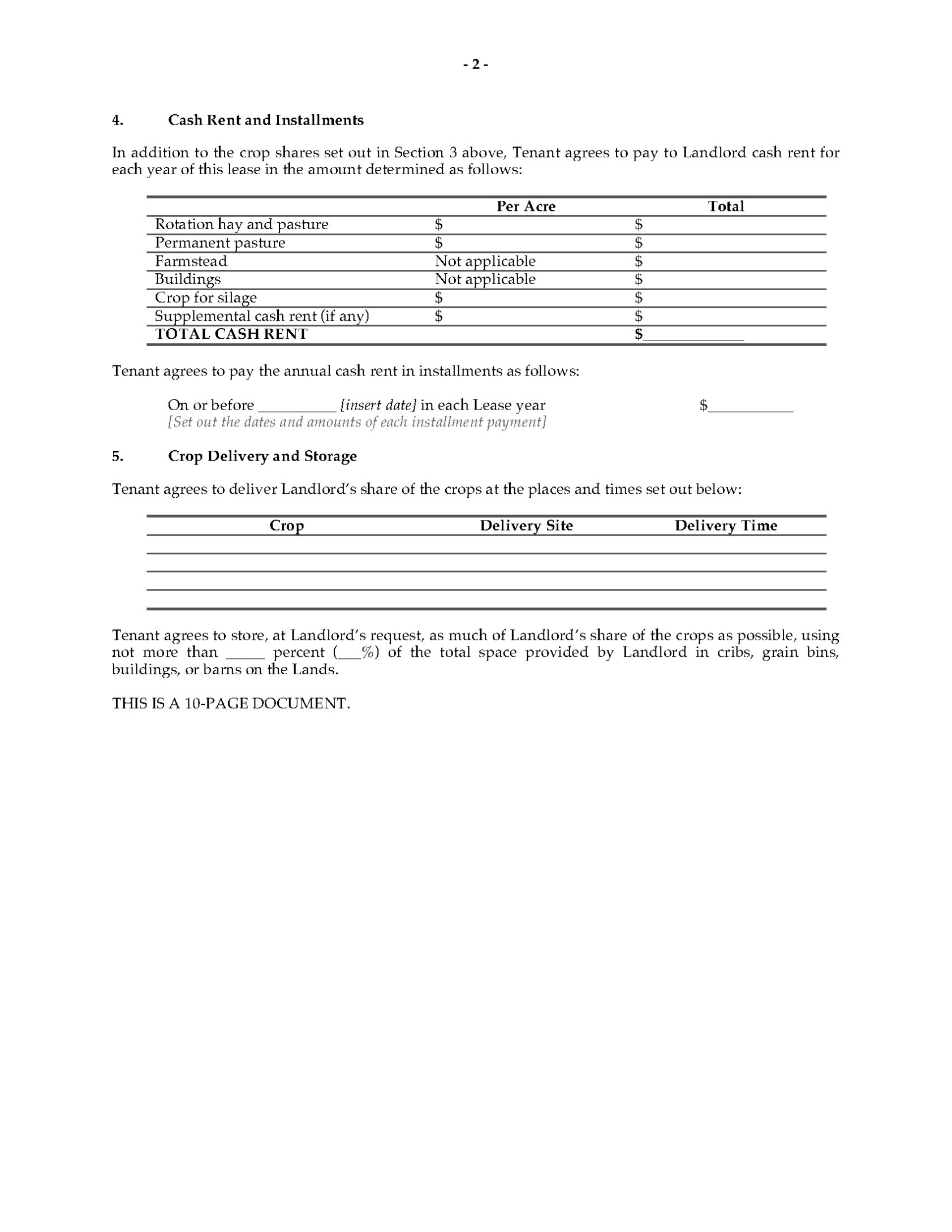 Colorado Crop Share Farm Lease | Legal Forms And Business Templates Intended For Farm Business Tenancy Template
