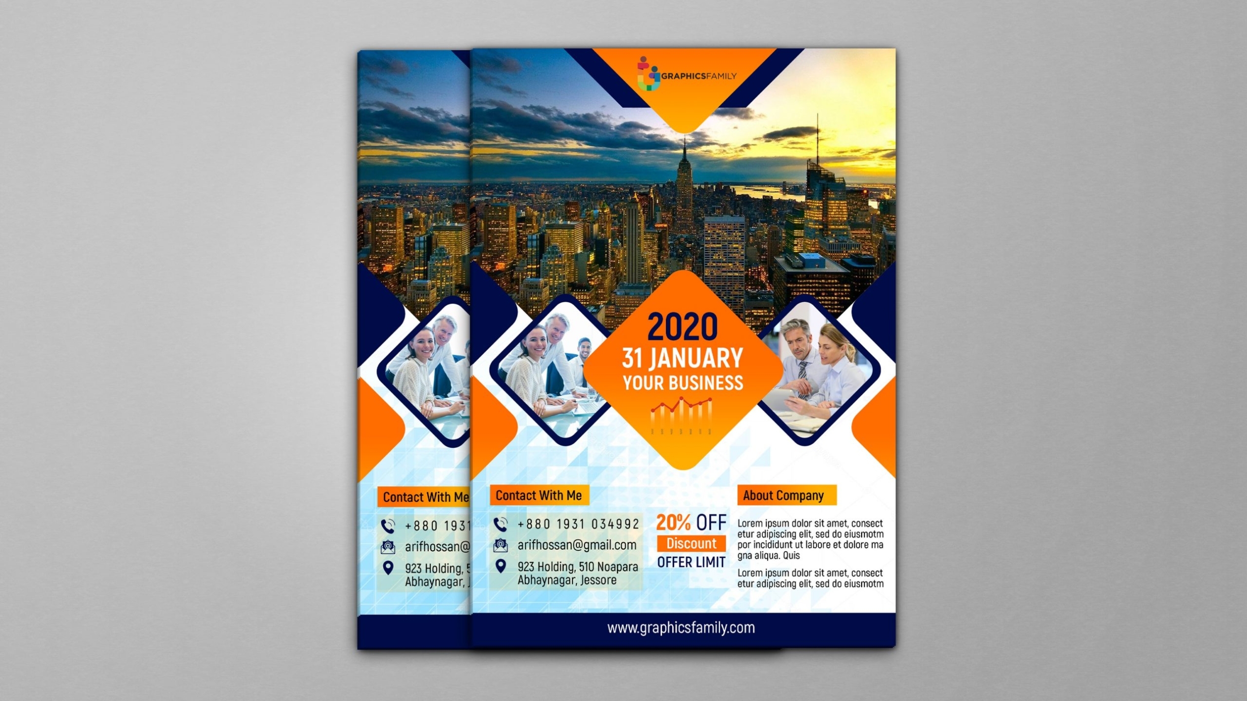 Colorful Business Flyer Free Psd Template – Graphicsfamily In Design Flyers Templates Online Free