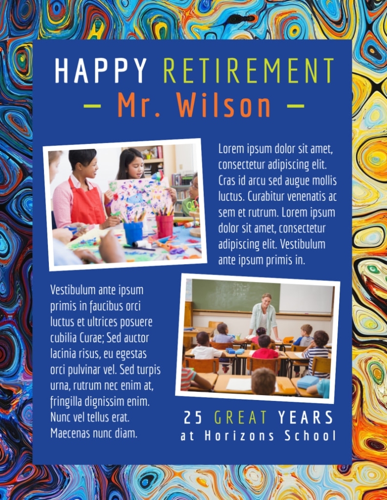 Colorful Retirement Party Flyer Template | Mycreativeshop With Regard To Retirement Party Flyer Template