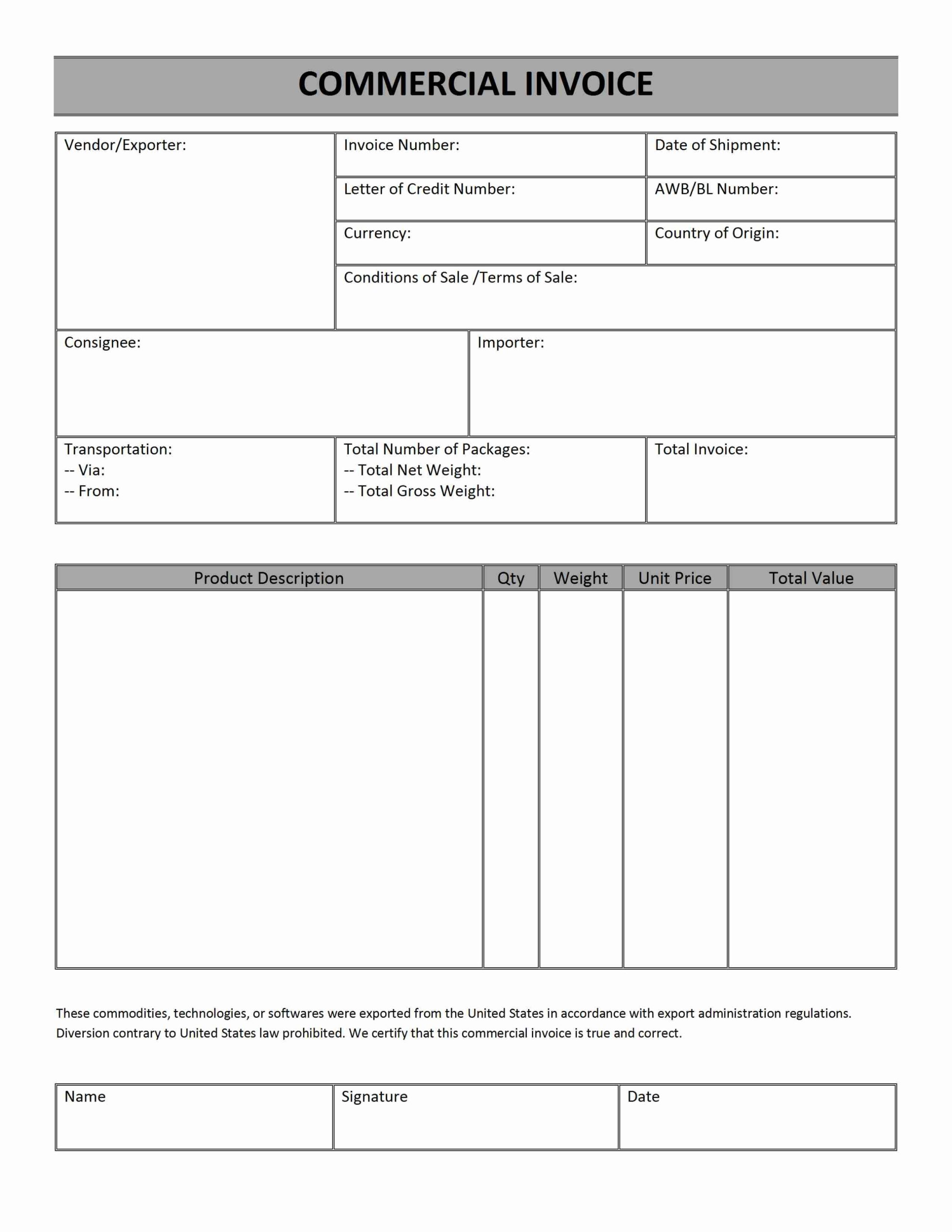 Commercial Invoice Template Uk | Invoice Example In Business Invoice Template Uk