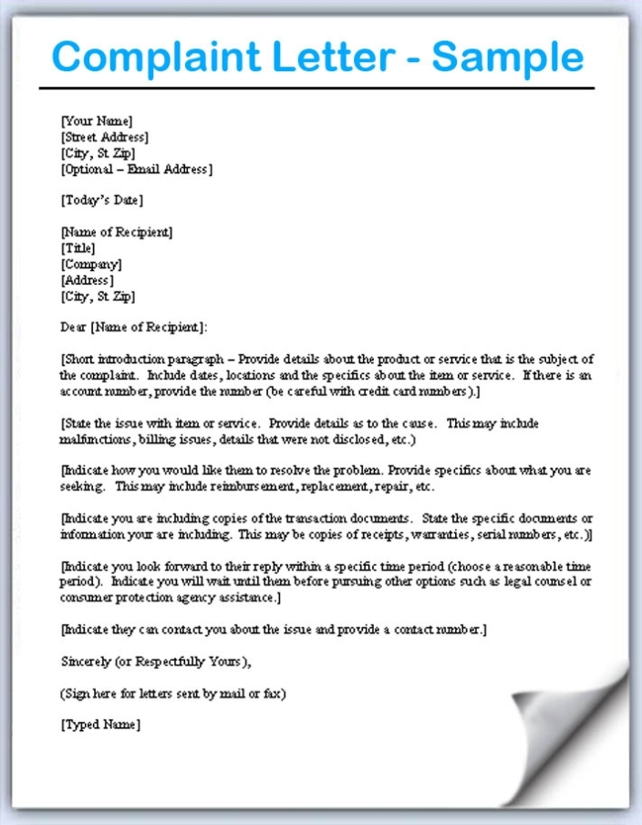 Complaints Letters Samples – Apparel Dream Inc Inside Formal Letter Of Complaint To Employer Template