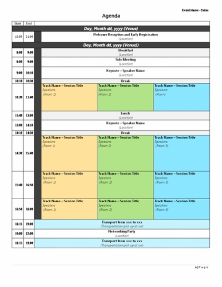 Conference Agenda Template – Microsoft Word Template | Ms Office Templates In Meeting Agenda Template Word 2010