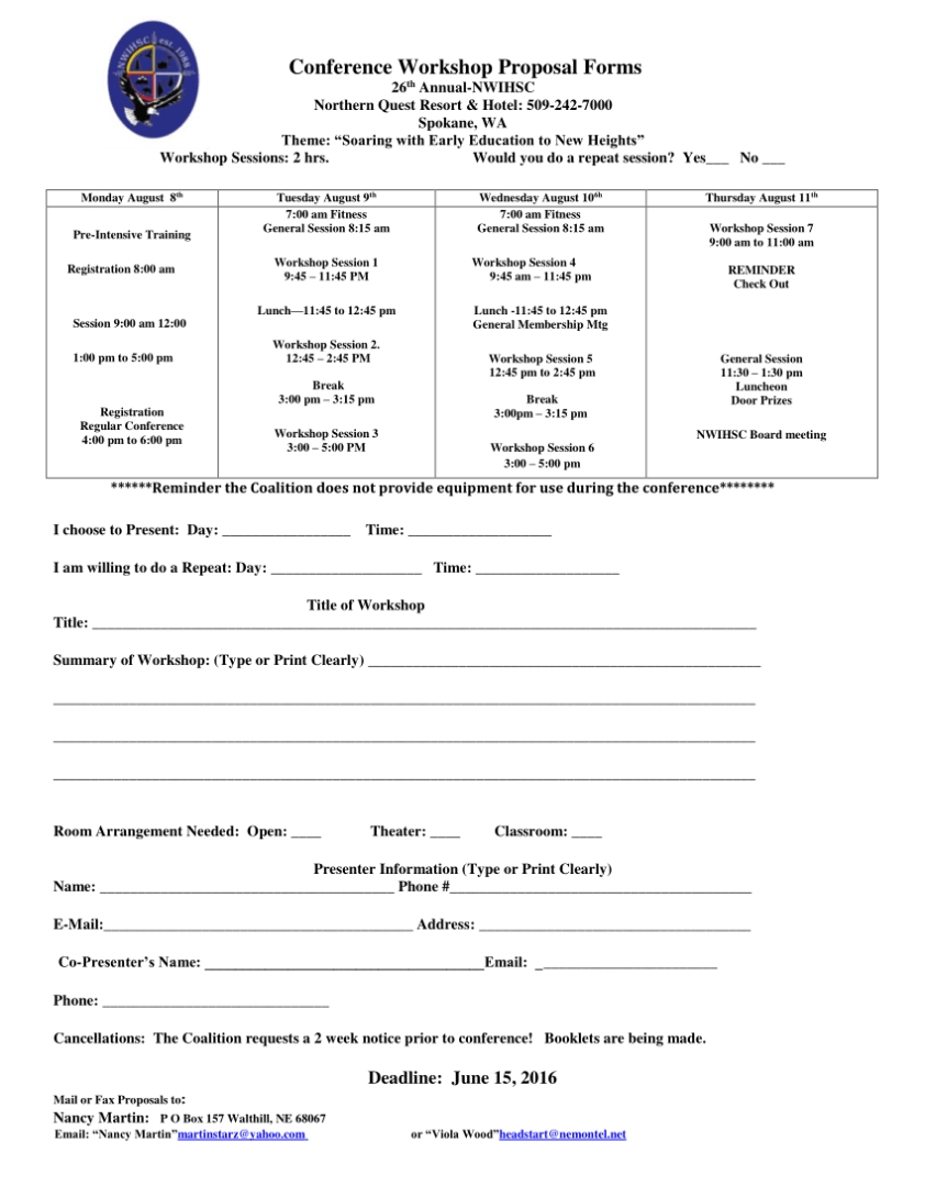 Conference Workshop Proposal Form Template Free Download | W3Definitions Inside Conference Proposal Template