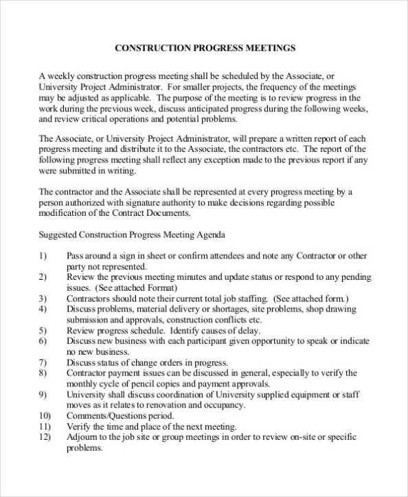 Construction Minutes Template – 12+ Free Word, Pdf Documents Download With Construction Meeting Minutes Template
