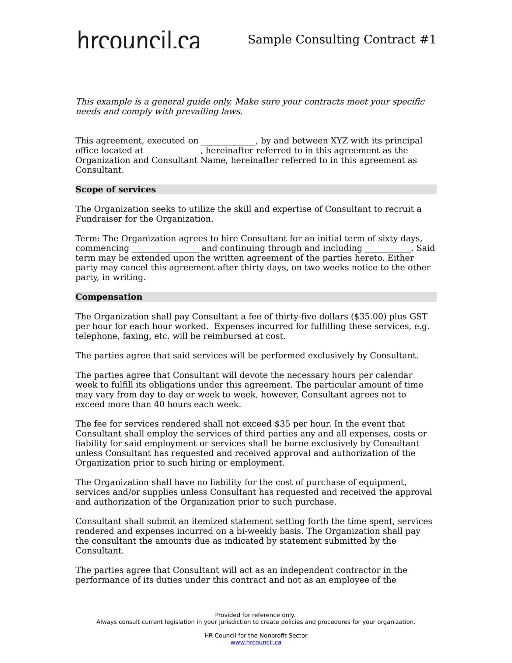 Consulting Agreement Template Pdf | Hq Template Documents Pertaining To Short Consulting Agreement Template