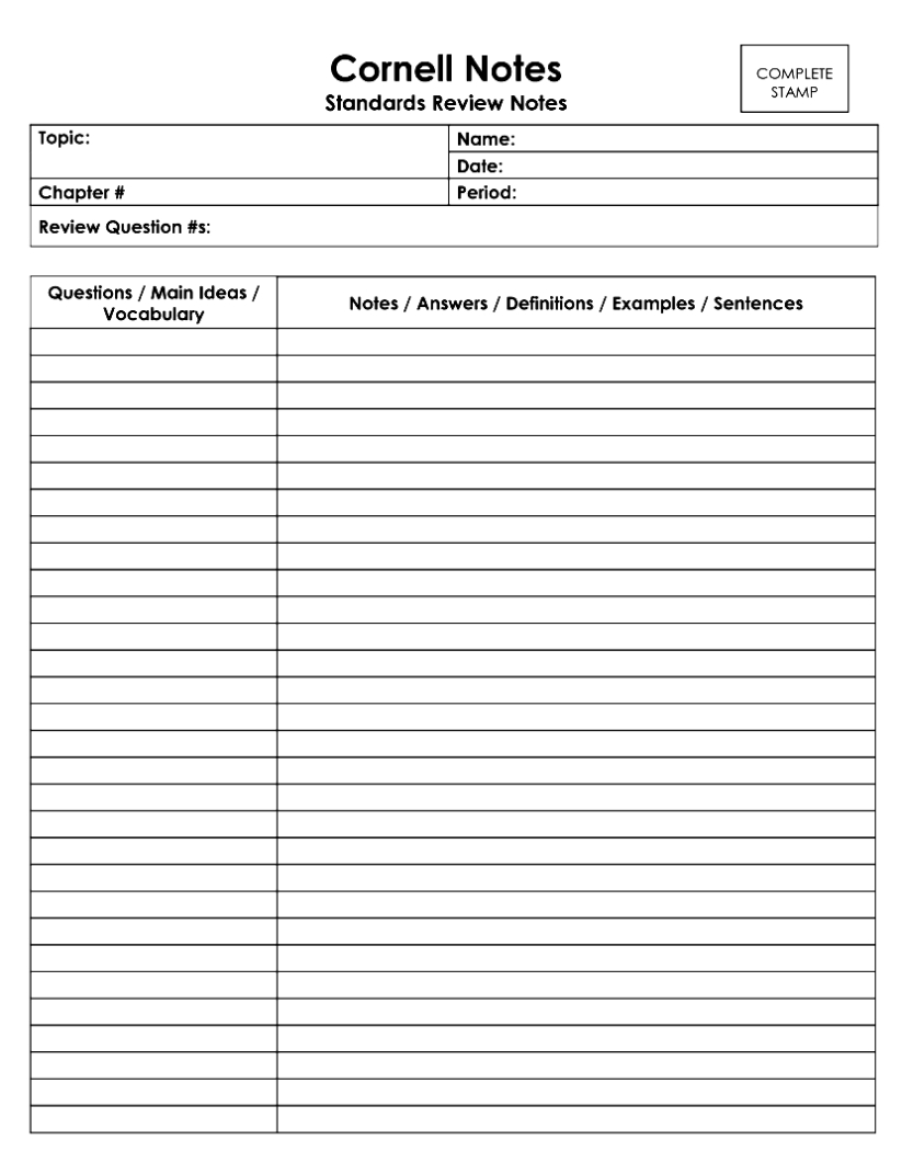 Cornell Notes Template Word Doc - Digitally Credible Calendars Cornell In Cornell Notes Template Word Document