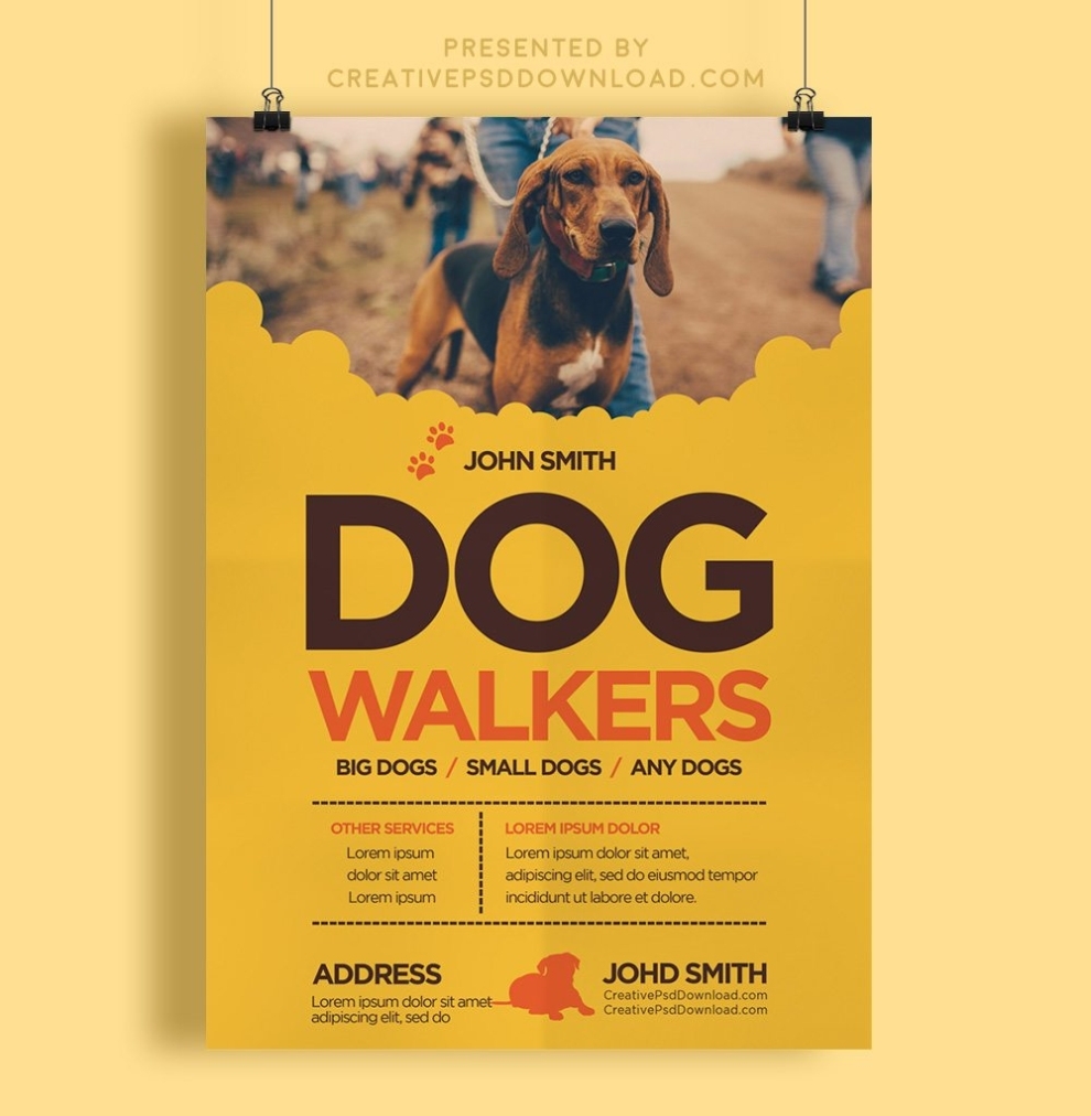 Creative Dog Walkers Flyer Template For Dog Walking Flyer Template Free