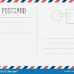 Creative Illustration Of Postcard Isolated On Background. Postal Travel With Airmail Postcard Template