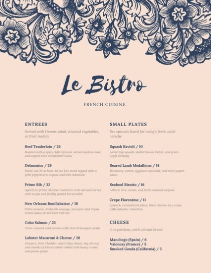 Customize 35+ French Menu Templates Online – Canva With Regard To French Cafe Menu Template