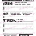Daily Babysitting Or Nanny Report: Printable Pdf Sheet with regard to Nanny Notes Template