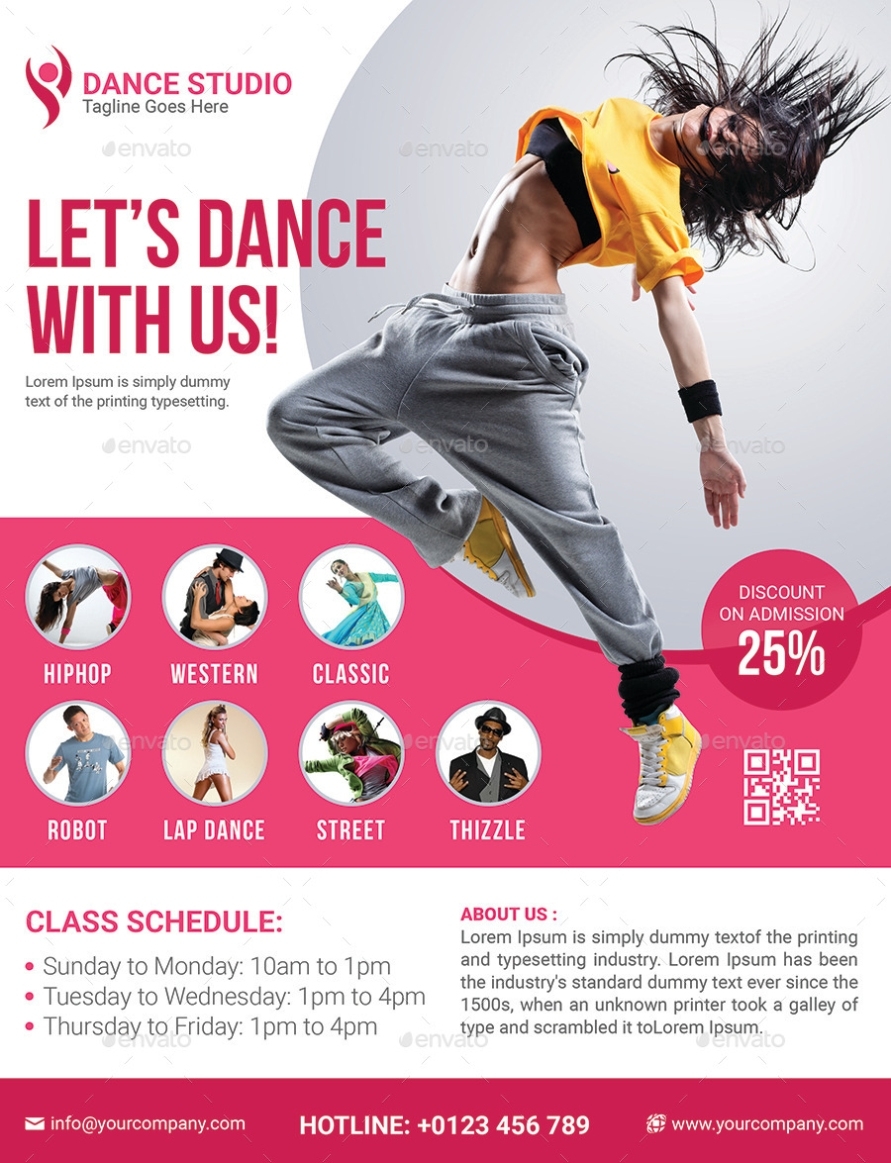 Dance Studio Flyer By Elite Designer | Graphicriver Inside Free Dance Studio Business Plan Template