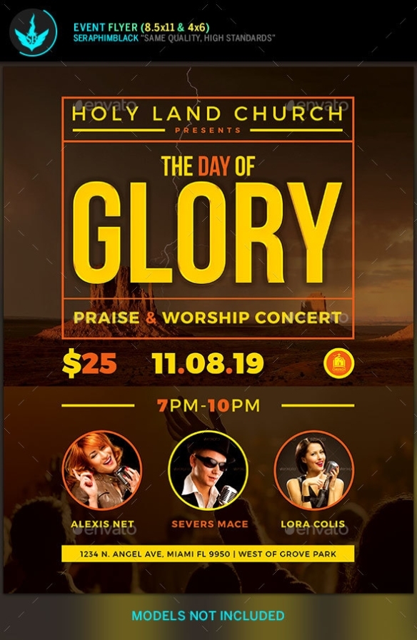 Day Of Glory Gospel Concert Flyer Template By Seraphimblack | Graphicriver Within Gospel Meeting Flyer Template