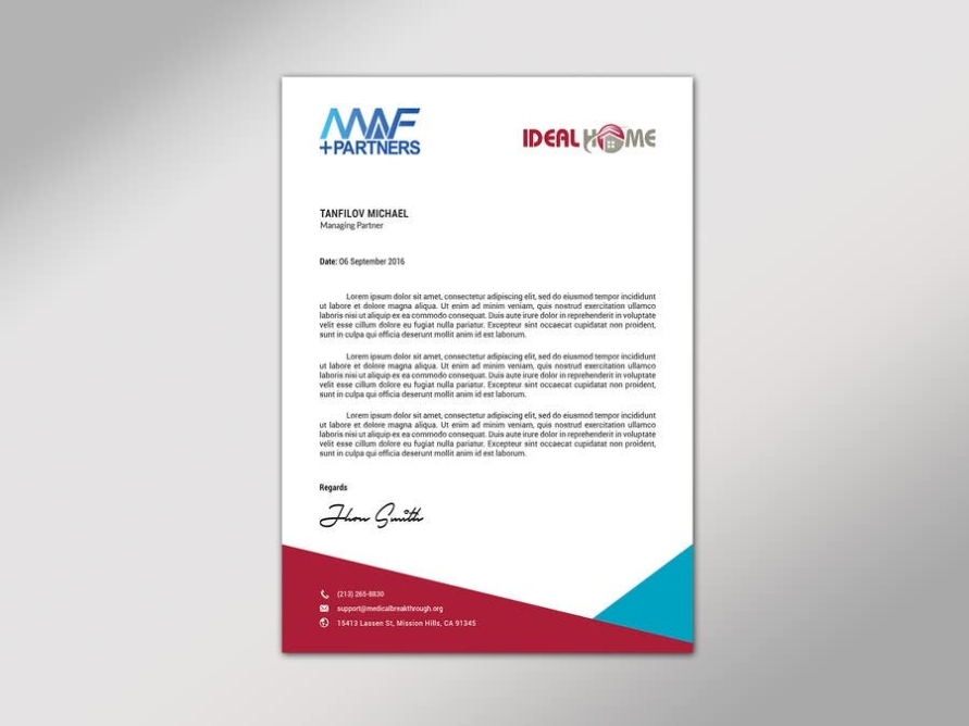 Design Joint Venture Letterhead Of 2 Companies 2 Logos In 1 Letterhead pertaining to Letterhead With Logo Template