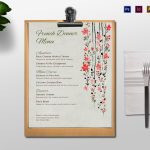 Dinner Menu Design Template In Psd, Word, Publisher, Illustrator, Indesign with Diner Menu Template