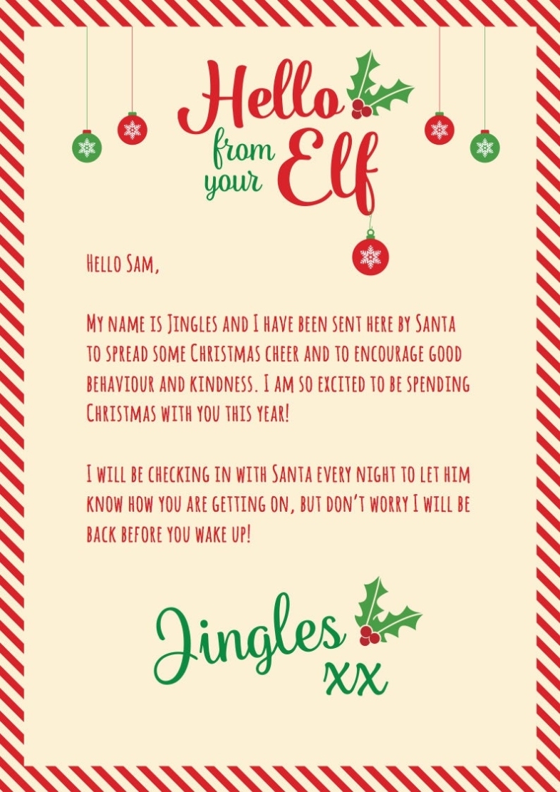 Diy Printable Personalised Elf Hello & Goodbye Letter Size A4 | Etsy Inside Elf On The Shelf Goodbye Letter Template