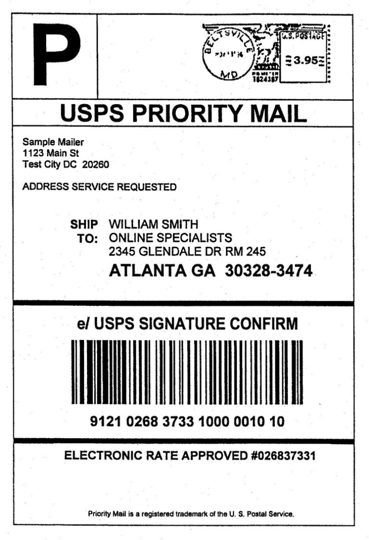 Domestic Mail Manual S Signature Confirmation In Usps Shipping Label Throughout Usps Shipping Label Template Word