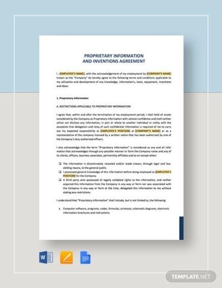 Download 24+ Hr Agreement Templates - Word | Google Docs | Apple Pages With Regard To Invention Assignment Agreement Template