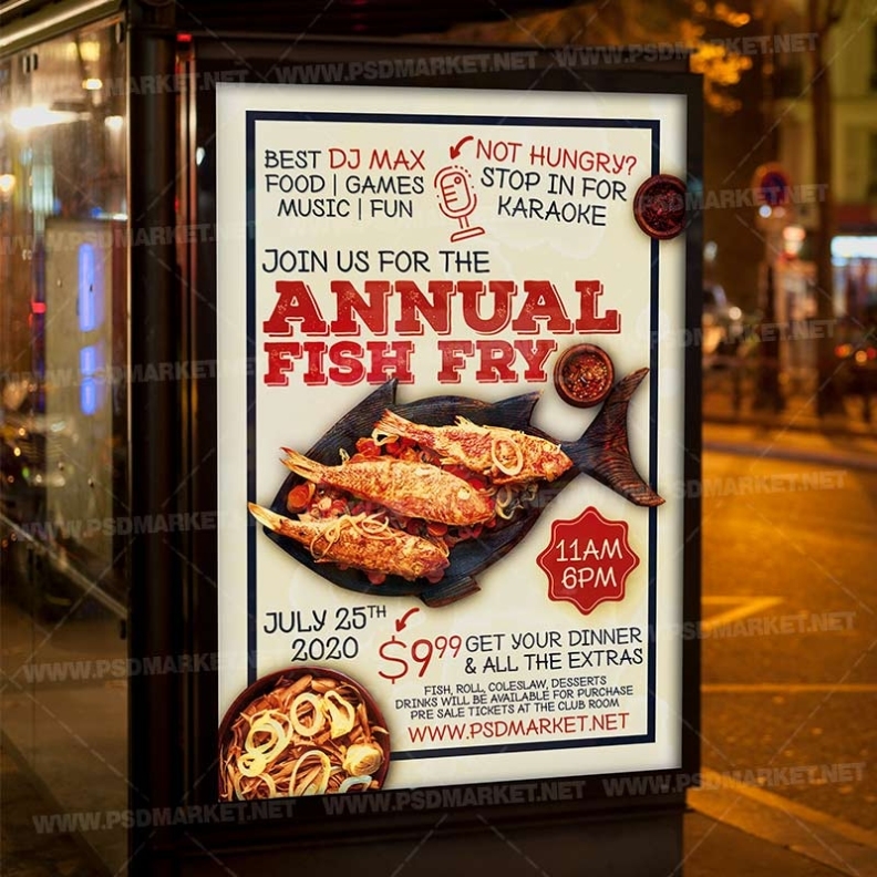Download Annual Fish Fry Template - Flyer Psd | Psdmarket Throughout Fish Fry Flyer Template