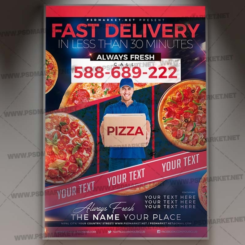 Download Fast Delivery Pizza Template - Flyer Psd | Psdmarket Intended For Pizza Sale Flyer Template